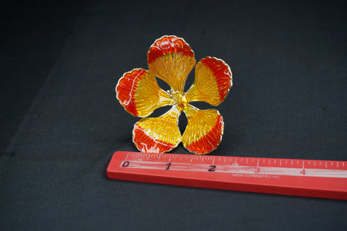 Pure Silver Yellow And Orange Flower 16g